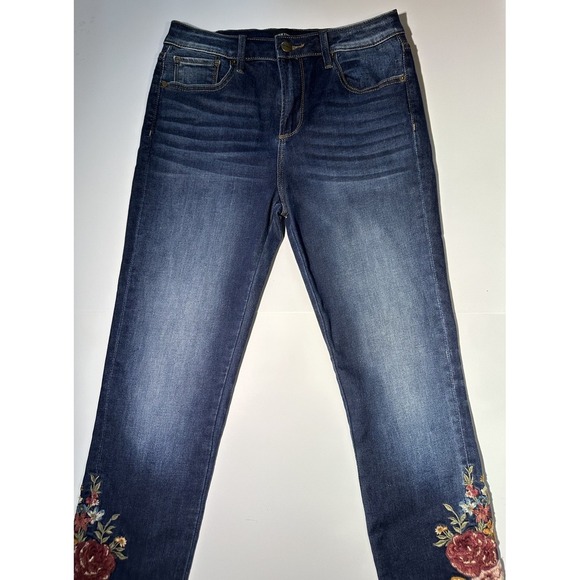 Driftwood Jackie High Rise Floral Embroidered Skinny Jeans - Picture 3 of 8